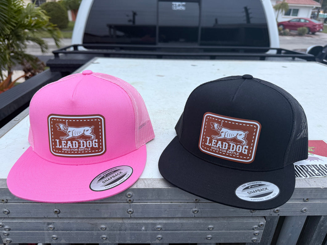 Lead dog hat white print