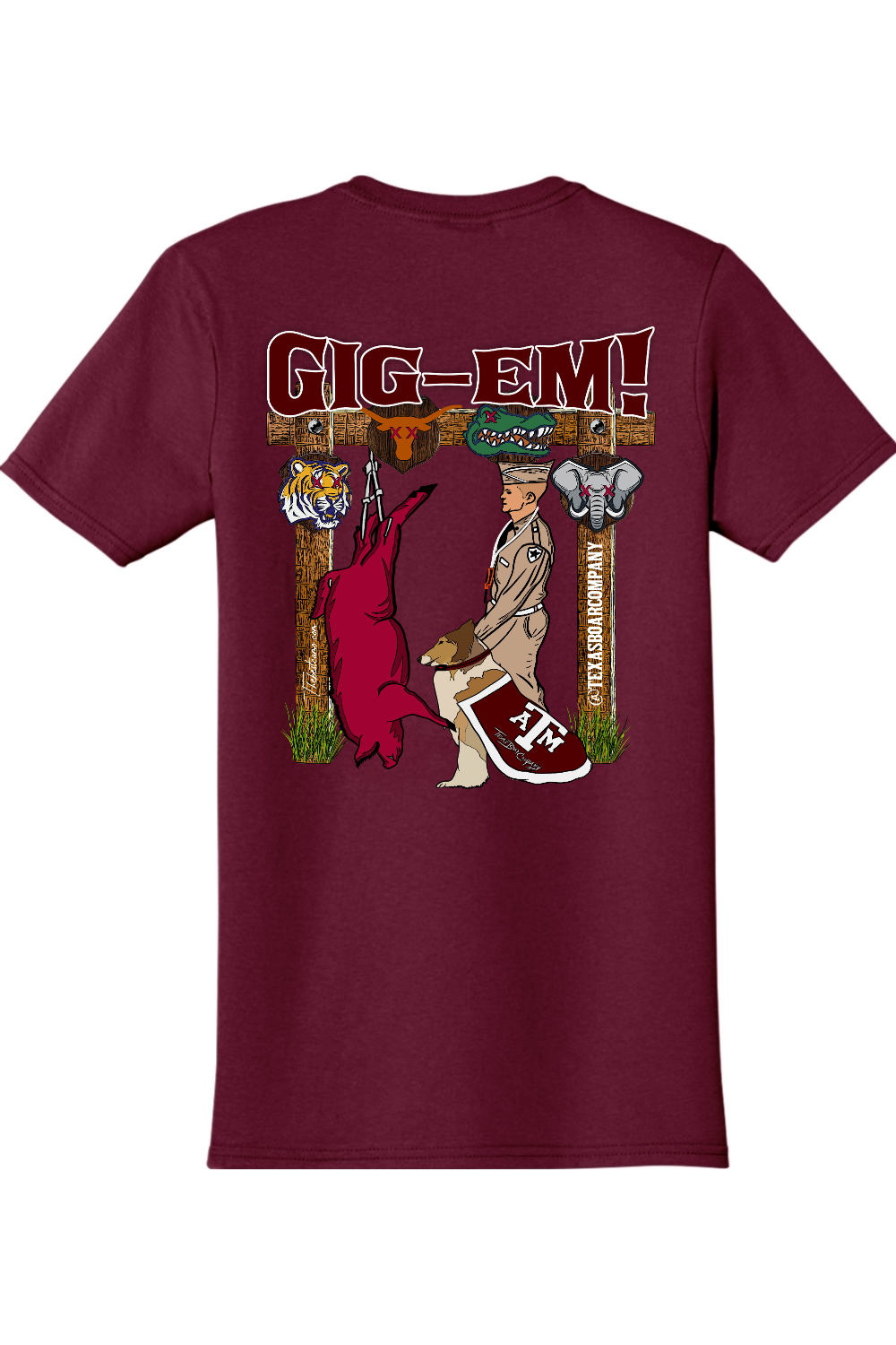 gig em dark color t-shirts